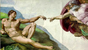 Where is God?  Sistine Chapel - god, man and religion