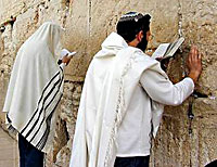 Jews praying at the western wall