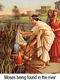 Judaism: Moses being found by Eqyptian princess